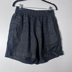 C&C California Linen Shorts Size S Black Elastic Waist Lightweight loungewear